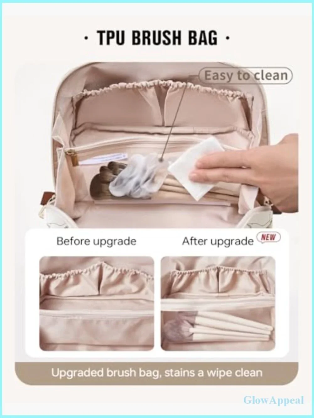 Large Capacity Cosmetic Bag - Waterproof Travel Makeup Pouch with Handle